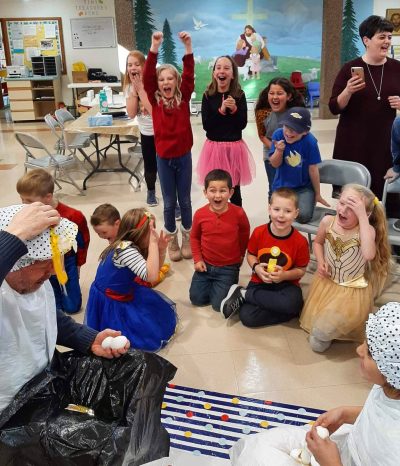Elementary students laughing